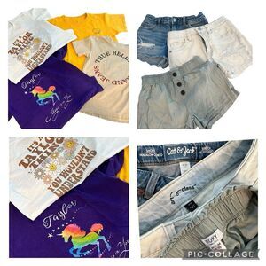 7 Piece girls clothing lot bundle Taylor Swift shirts shorts medium 8